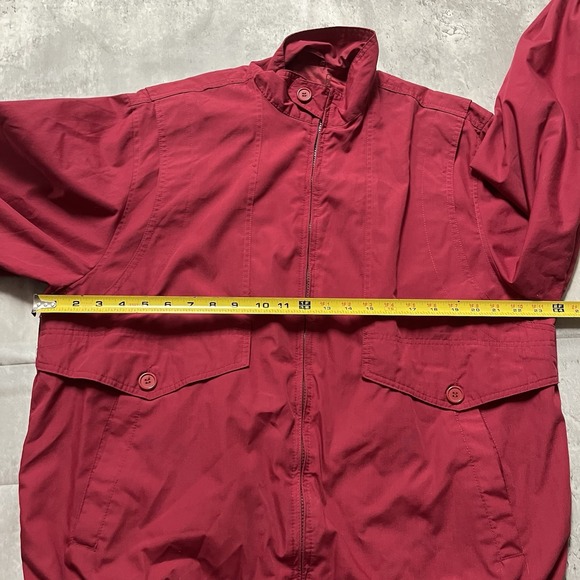 1990's Vintage Whitefish Bay Puffer Jacket Red Burgundy Fleece Lined Size Large - Picture 4 of 12